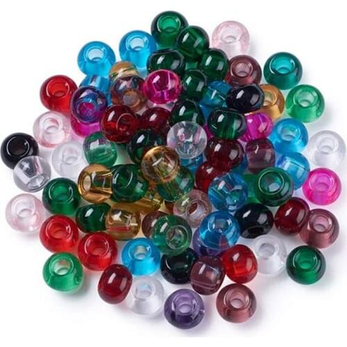 10pcs Handmade Mixed Color Abacus Lampwork European Beads about 14mm in diameter, 8.5mm thick, hole: 5mm F80