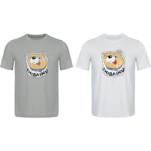 The Way of the Househusband T-shirt Gokushufudo Tatsu Cute Shiba Inu Printed SHIBAINU Gray White Short Sleeve Shirts