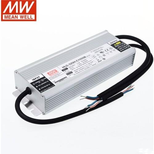 MEAN WELL Dimmable LED Power Supply HLG-320H-C1050B 320W 1050mA 311V Dimming Constant Current Mode LED driver waterproof IP67
