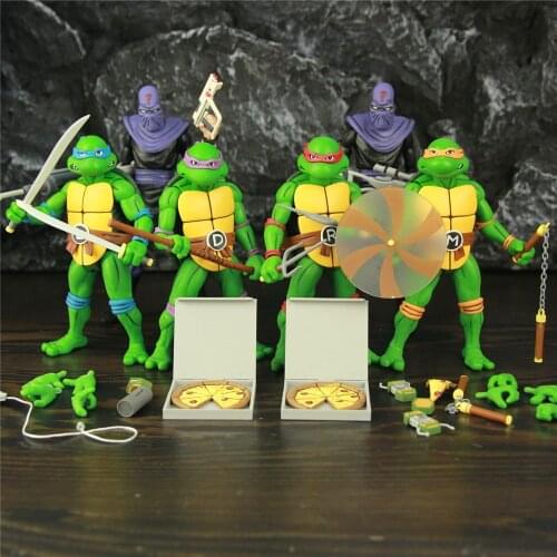 Classic Comic Raphael Leonardo Michelangelo Donatello Foot Soldiers 7" Action Figure 1990s Movie Film Cartoon Toys Doll Model