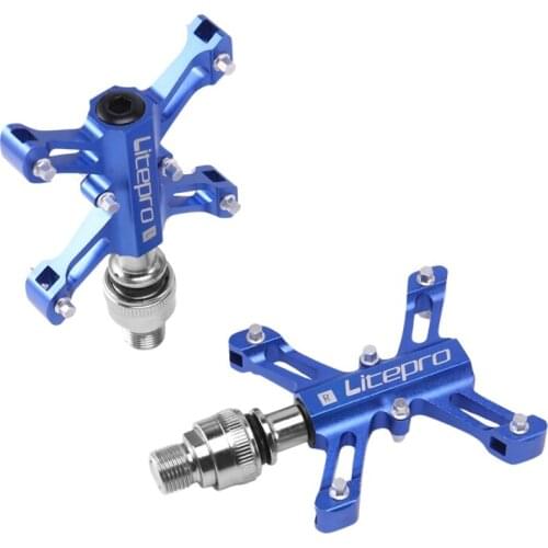 Litepro Quick Release Bicycle Pedals For Brompton Folding Bike Pedals Bearings Lightweight Pedals Blue