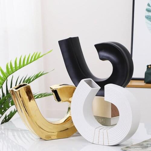 Nordic Minimalist Ceramic Dried Flower Plant Arrangement Vase Floral Decoration Living Room Bedroom Hotel Home Decor Ornaments