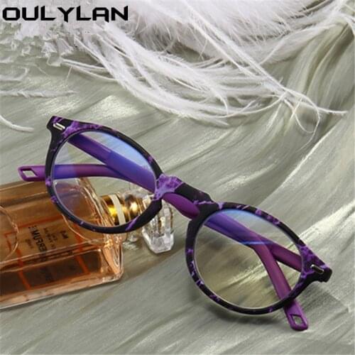 Oulylan Blue Light Bblocking Reading Glasses Women Men Anti-fatigue Computer Eyeglasses Round Presbyopia Diopter +1.0 1.5 2.0