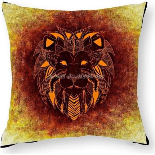 Fire Lion Pillow Case with Zipper Pillow Cover For Office Family Customize Pillow Cases Home Decor Fire Lion Feuer Flammen Flamm