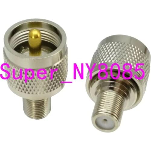 Adapter UHF PL259 male plug to F TV female jack RF connector straight M/F