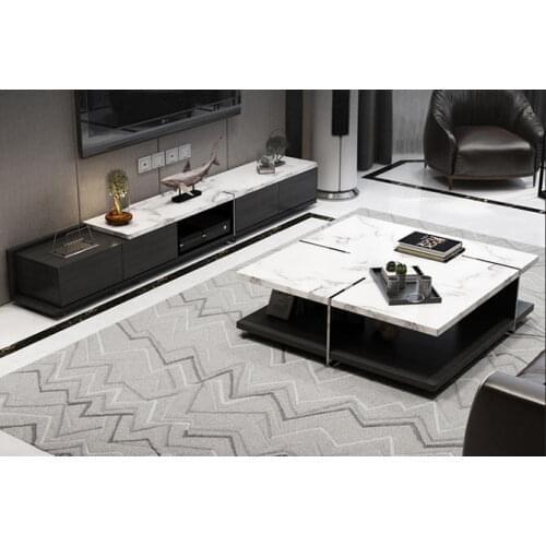 Marble TV Stand modern Living Room Home wooden matte tv led monitor stand mueble tv cabinet mesa tv table+Coffee centro Table