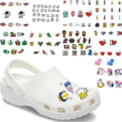 6-24pcs/Lot Animal Dogs PVC Shoe Charms Avocado Fruit Flower Shoe Decoration Medical Accessories Coffee Coconut Charms Kid Gift
