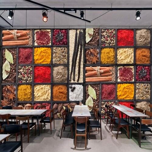 Custom 3D Photo Wallpaper Spices Seasoning Ingredients Raw Materials Food Wall Painting Restaurant Kitchen Backdrop Decor Mural