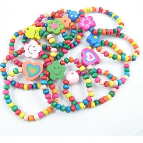 Girls Princess Party Bag Fillers Toys Favours Prizes Birthday Gift Wood Colorful Bracelet
