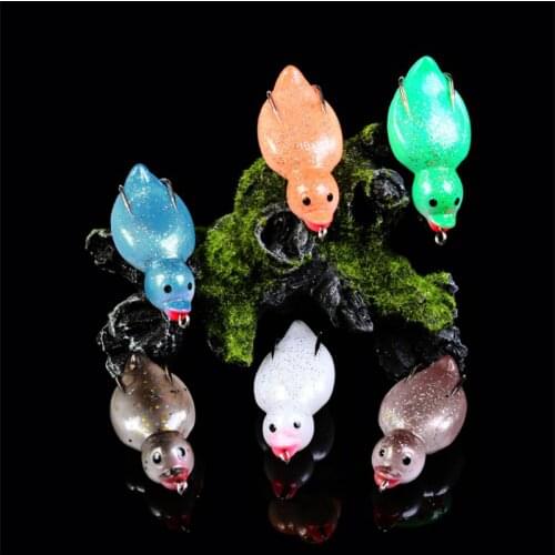 6pcs/set 10.5G/6.5cm Little Duck Shape Plastic Soft Bait With Sharp Double Hide Hook Wobblers Waterproof Bionic Bait 3D Eyes