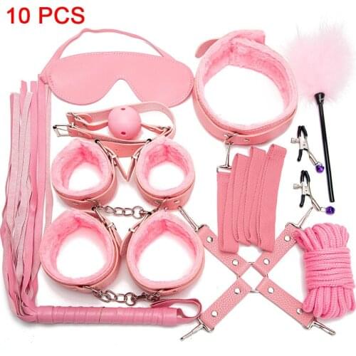 Sex Games Sex Accessories Exotic Sex Furniture For Adults Games Leather Bondage BDSM Kits Handcuffs Sex Toys Whip Gag Tail Plug