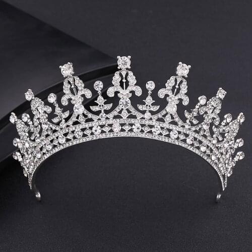Wedding Tiara Queen Princess Crown Rhinestone Bridal Headpiece Baroque Headband Wedding Crowns for Brides Gold Crystal tiaras