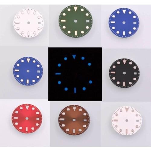 28.5mm luminous sterile dial fit NH35 NH36 NH35A ETA 2824 2836 Miyota 8215 8205 Mingzhu DG 2813 Seagull 1612 movement