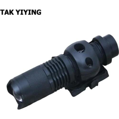 TAK YIYING Tactical Airsoft Paintball Helmet Single Clamp 1" 25.4mm Mount W/ Mini T6 LED Flashlight Black