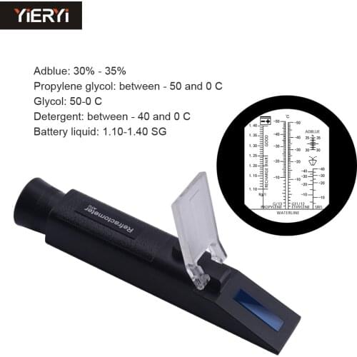 Yieryi New Freezing Point Urea Meter ATC Engine Fluid Glycol Antifreeze Freezing Point Refraction Car Battery Measuring Tool