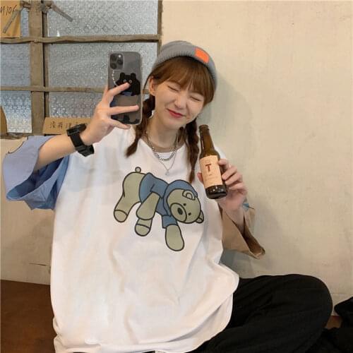 Womens t-shirt Spring summer tortoise print Shirt Tide short sleeve Harajuku Style Oversized Tops fashion clothes