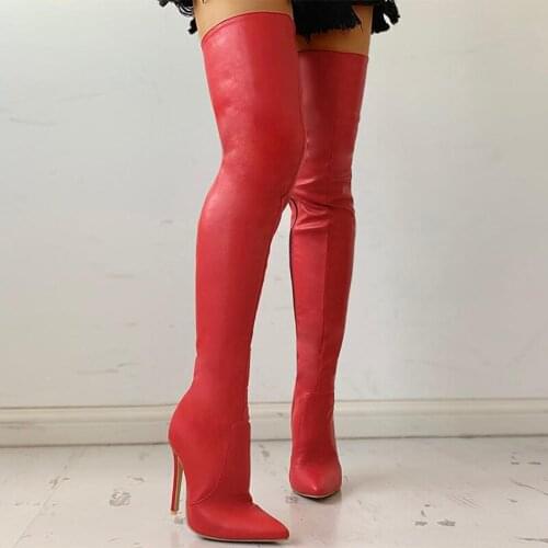 Sexy High Heels Over The Knee Women Boots Female Thigh High Boots Zipper Shoes 2021 Autumn Winter Ladies Plus 43 Long Boots