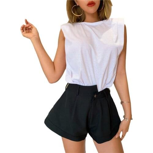 Women Asymmetric Waist Short Pants, Casual Solid Color Wide Leg Shorts Bottoms Clothes