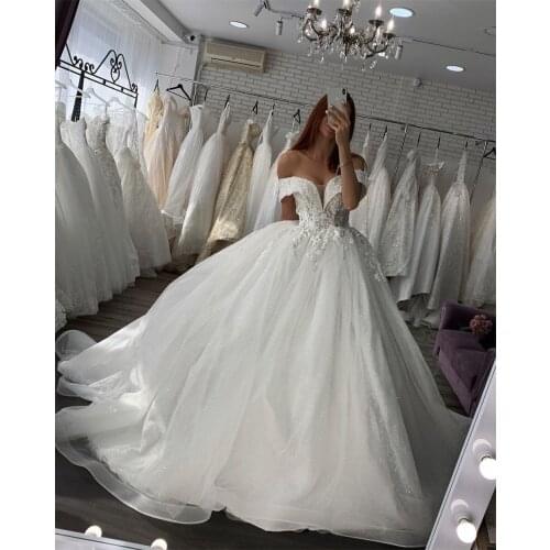 Luxury Cap Sleeve Beads Lace Ball Gown Wedding Dress Noiva Sexy Backless Lace Up Back Wedding Bridal Gowns Robe de Mariee