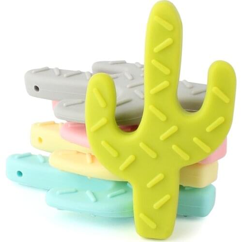 1pcs 85mm Silicone cactus Baby Teethers rodent beads DIY chew Necklace Pacifier Chain Pendant Food Grade Silicone BPA Free