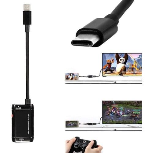1pc Black USB-C Type C to HDMI Adapter USB 3.1 Cable For MHL Android Phone Tablet USB3.1 C to HDMI Adapter