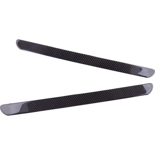 2Pcs/Set Universal Middle Size Car Scuff Plate Door Sill Cover Panel Step Protector Guard Decor Black Carbon Fiber