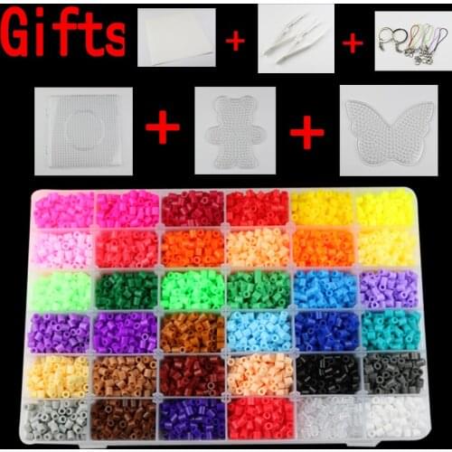 24/36 colors box set hama beads TOYS 5mm perler educational Kids diy toys fuse beads plussize template sheets ironing paper