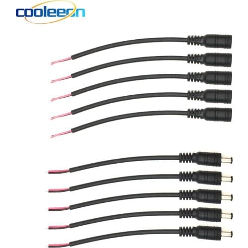 5pairs DC male/ Female Cable Wire Connector 2.1mm*5.5mm Plug For 3528 5050 LED Strip Light DIY LED Lighting Bulb Lamp 5V 12V 24V