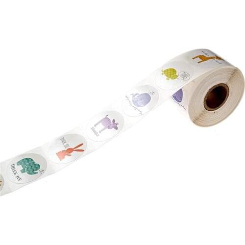 500PCS Round Animal Labels Handmade Paper Packaging Sticker Candy Dragee for Wedding Tortoise Gift Box Packing Thanks Stickers