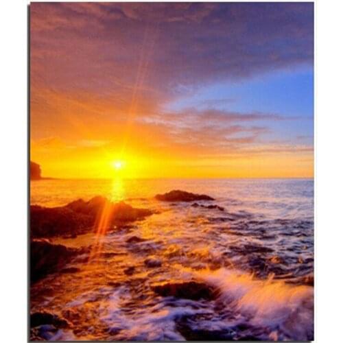 Diy 5D Diamond Painting Diamond Embroidery Cross Stitch Needlework Scenic Rhinestone Crystal Diamond Mosaic Kit Beauty Of Sunset