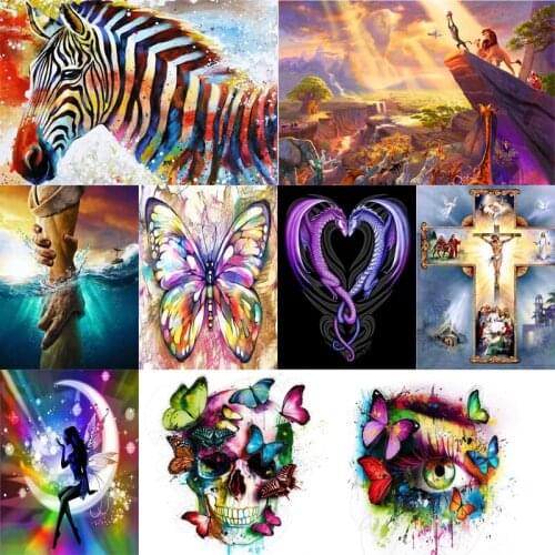 DIY 5D Diamond Painting Abstract Skull Jesus Woman Dog Horse Cross Stitch Kit Full Drill Embroidery Mosaic Art Home Decor
