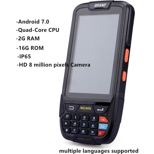 Android handheld pda scanner data terminal 4 inch Touch screen 4G GPS tracking 1D 2D Barcode scanner PDA