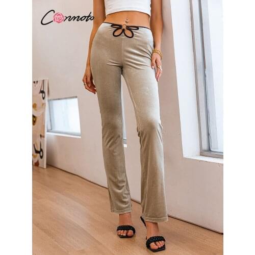 Женские бархатные брюки CONMOTO China At AliExpress