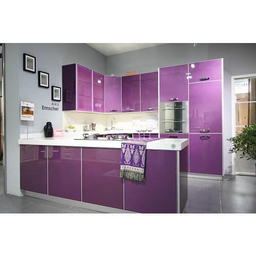 Purple glossy kitchen furnitures popular in Los Angeles America