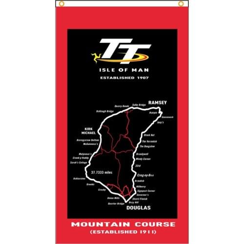 90x150cm Isle Of Man TT Map Flag