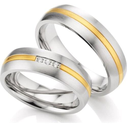 1 Pair Lovers Alliance couple wedding rings fashion jewelry accessories stainless steel rings for men and women Marriage