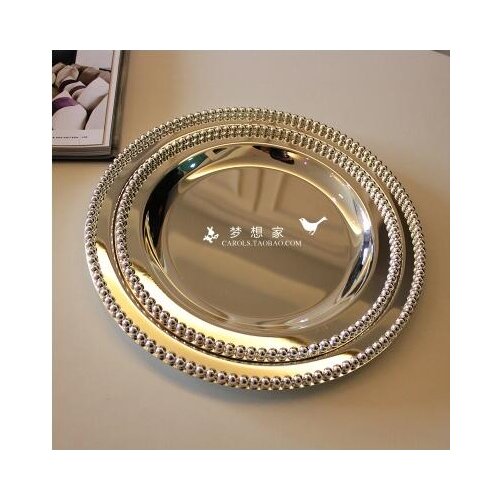 Diameter30/25 cm round metal tray for cake pastry desserts fruits foods sugars wedding home hotel tableware decoration SG095