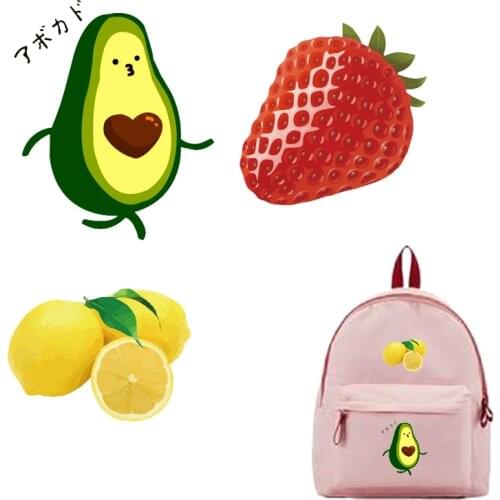 Cartoon Lemon Fruit Iron on Patches Heat Transfer for Stripe on Clothes Boy Girl T-shirt DIY Fashion Stickers Fabric Patches E