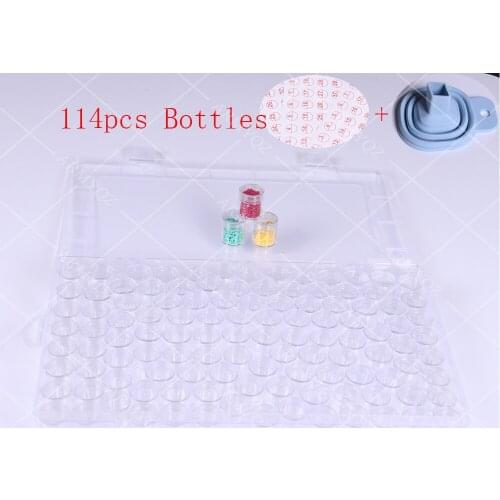 New 114 grid 5D diamond painting accessories tools kit for diamond embroidery accessories art supplies storage box Bottle