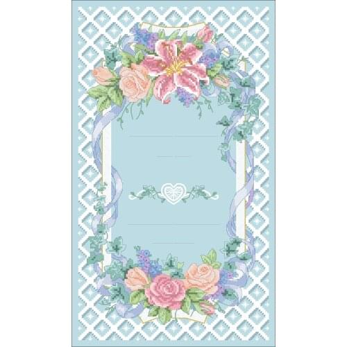 Floral Trellis Wedding Record cross stitch package sets 18ct 14ct 11ct black cloth people kit embroidery DIY handmade needlework