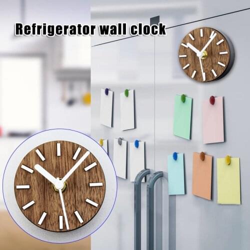 Wall Clock Non Ticking Battery Operated Magnet Refrigerator Kitchen Simple Small Round Sticker Home Decorations Clock Hogard