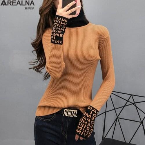Autumn 2020 Knitwear Sweater Women Long Sleeved Women Sweaters And Pullovers Turtleneck Slim Sweaters Ladies Knitted pull femme