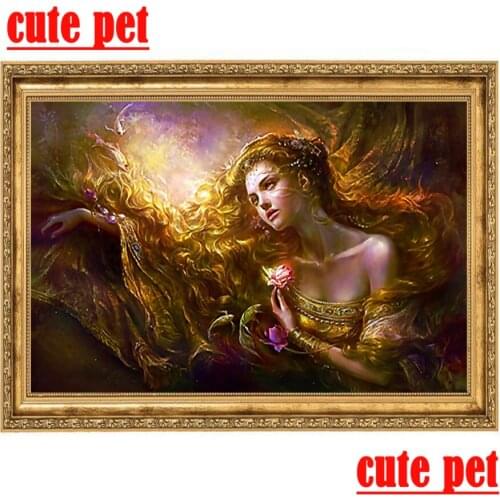 Puzzle wallpaper Home Fantasy woman Decor mosaic Diy Full round Square Diamond Painting Rhinestones Handicraft Diamond Painting