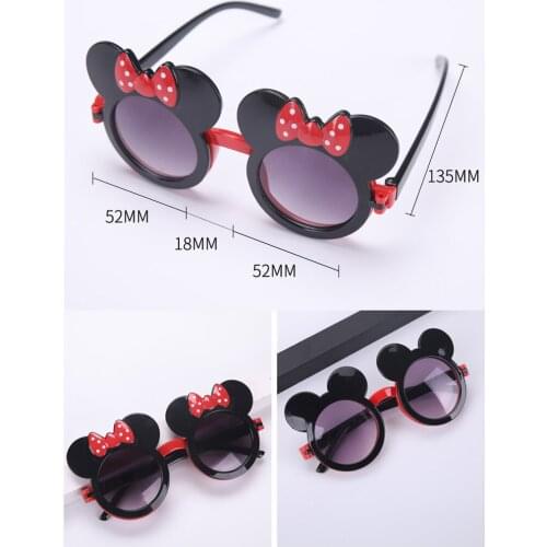 Cartoon Mickey Minnie Baby Sun Glasses Clamshell Ultraviolet-proof Glasse Shading Mirror For Baby Toy Photo Prop Doll Accessorie