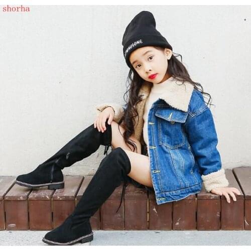 Girls boots childrens single boots autumn new big/kids childrens boots high tube Korean princess over the knee boots