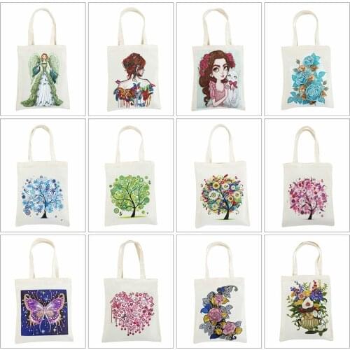 HUACAN 5D DIY Special Shaped Diamond Painting Tote Bag Diamond Embroidery Sale Tree Flower Mosaic Handmade Gift