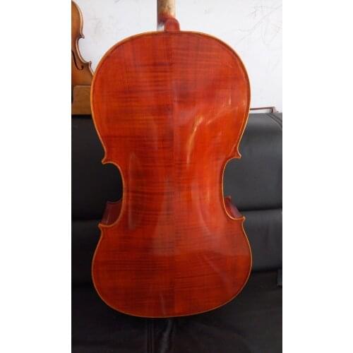 Cello 4/4 Size full Hand made instrument nice flamed maple back 1