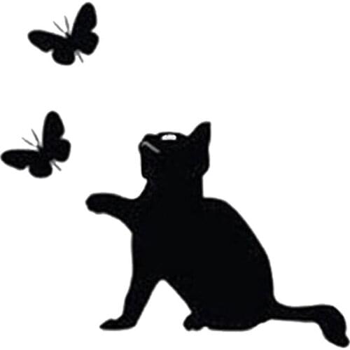Funny Pet Cat Cute Applique High Quality Car Window Decoration Personality Pvc Waterproof Applique Black/white, 15cm*15cm