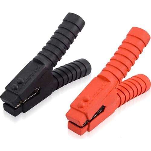2 Piece Crocodile Clamps 300A Insulated Battery Clamp with Plastic Handle Battery Clamps for Car Vehicle Red and Black