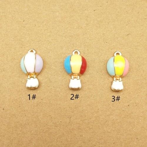 10pcs 10x18mm enamel hot air balloon charms for jewelry making and crafting charm fashion pendant